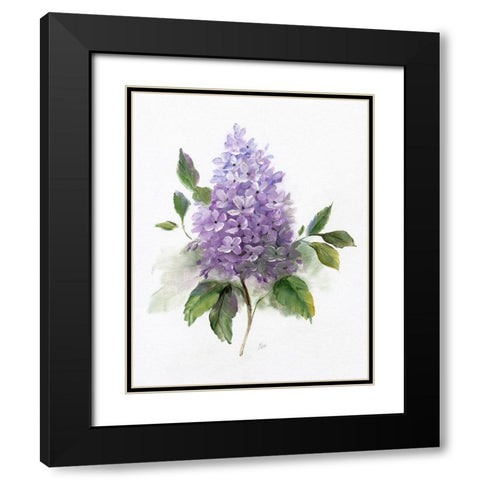 Lilac Romance I Black Modern Wood Framed Art Print with Double Matting by Nan