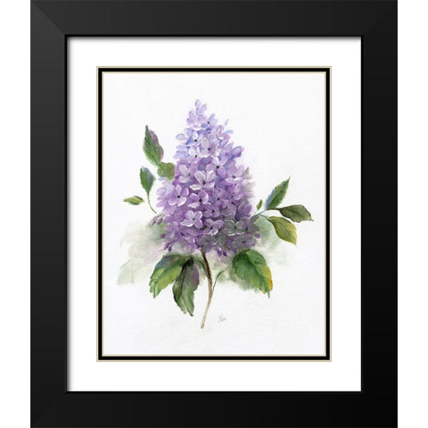 Lilac Romance I Black Modern Wood Framed Art Print with Double Matting by Nan