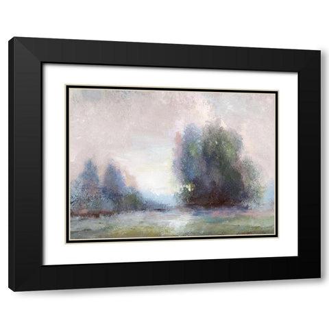 Lavender Spring Black Modern Wood Framed Art Print with Double Matting by Nan