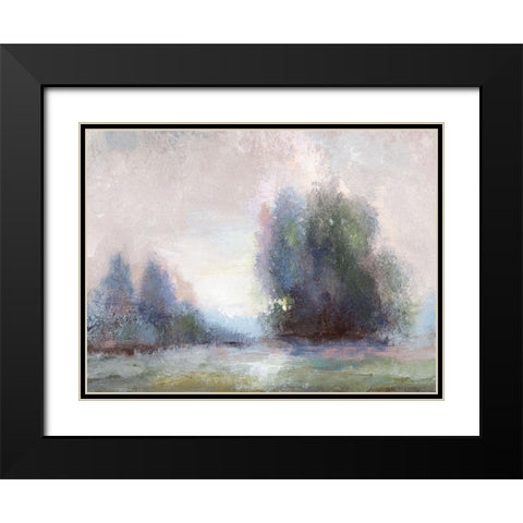 Lavender Spring Black Modern Wood Framed Art Print with Double Matting by Nan