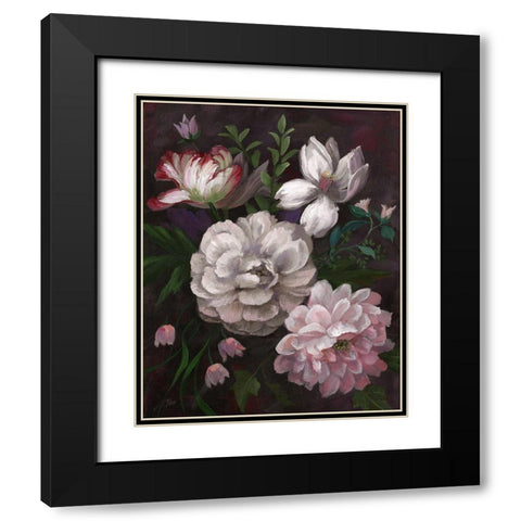 Venezia Bouquet Black Modern Wood Framed Art Print with Double Matting by Nan