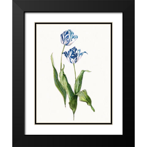 Blue Lively Botanical II Black Modern Wood Framed Art Print with Double Matting by Swatland, Sally
