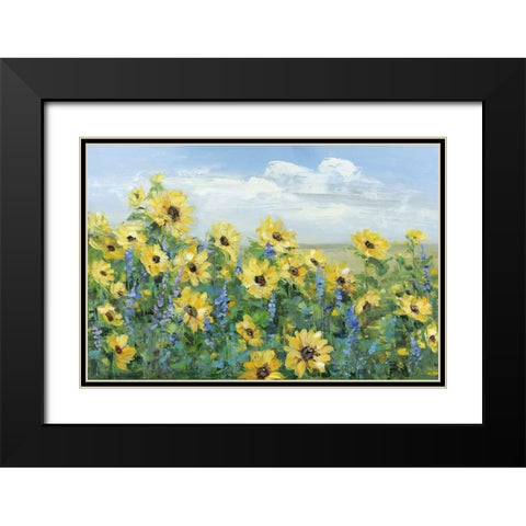 Sunflower Fields Forever Black Modern Wood Framed Art Print with Double Matting by Craven, Katrina