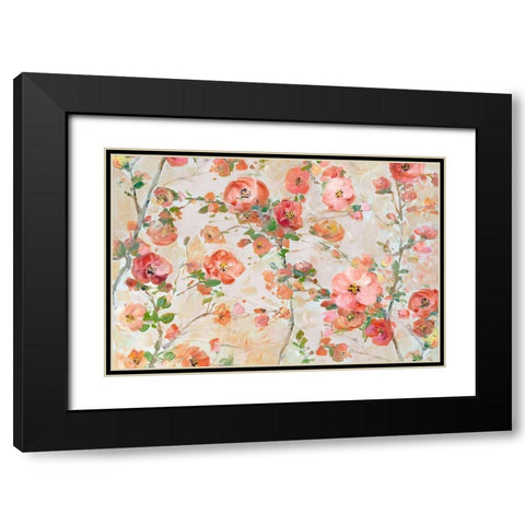 Blossoms Bright Black Modern Wood Framed Art Print with Double Matting by Swatland, Sally