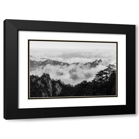 Yellow Mountain Black Modern Wood Framed Art Print with Double Matting by Delimont, Danita