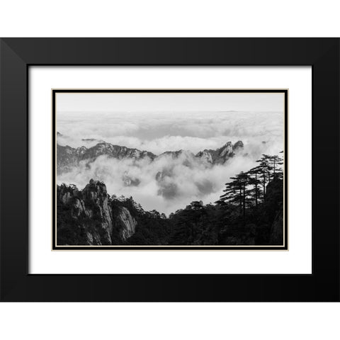 Yellow Mountain Black Modern Wood Framed Art Print with Double Matting by Delimont, Danita