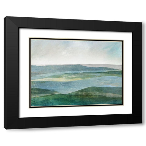 River Valley Black Modern Wood Framed Art Print with Double Matting by Nan