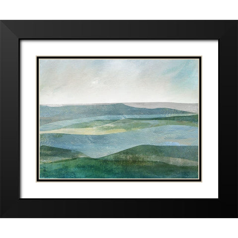 River Valley Black Modern Wood Framed Art Print with Double Matting by Nan