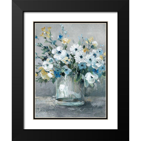 Sweetest Blossoms Black Modern Wood Framed Art Print with Double Matting by Robinson, Carol