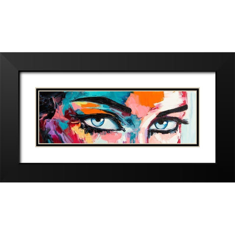 Pop Color Eyes Black Modern Wood Framed Art Print with Double Matting by Tikhonova, Lana