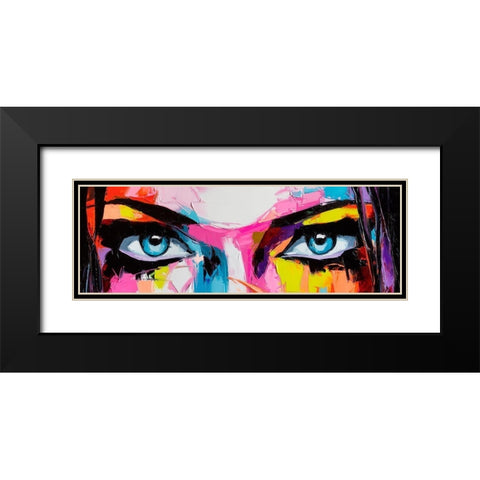 Pop Color Eyes Black Modern Wood Framed Art Print with Double Matting by Tikhonova, Lana