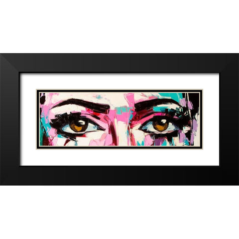 Pop Color Eyes Black Modern Wood Framed Art Print with Double Matting by Tikhonova, Lana