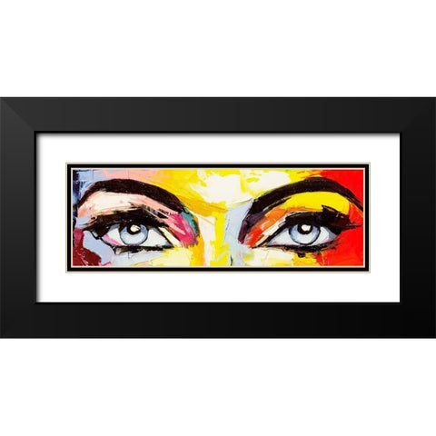 Pop Color Eyes Black Modern Wood Framed Art Print with Double Matting by Tikhonova, Lana