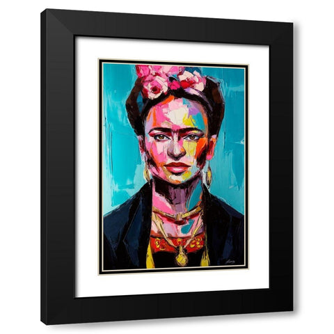 Freida Black Modern Wood Framed Art Print with Double Matting by Tikhonova, Lana