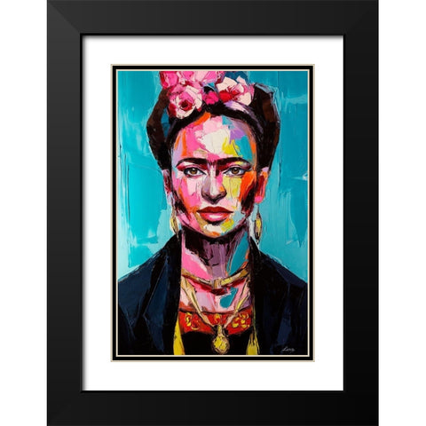 Freida Black Modern Wood Framed Art Print with Double Matting by Tikhonova, Lana