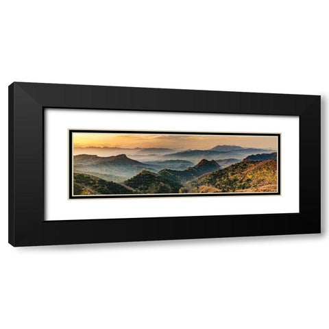 Jinshanling Mountains Black Modern Wood Framed Art Print with Double Matting by Delimont, Danita