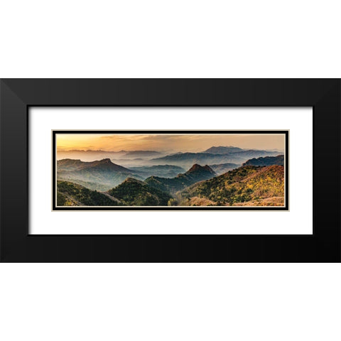 Jinshanling Mountains Black Modern Wood Framed Art Print with Double Matting by Delimont, Danita