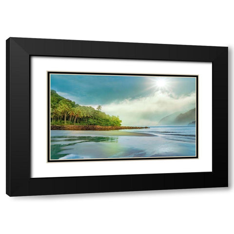 Jungle Meets the Sea Black Modern Wood Framed Art Print with Double Matting by Calascibetta, Mike