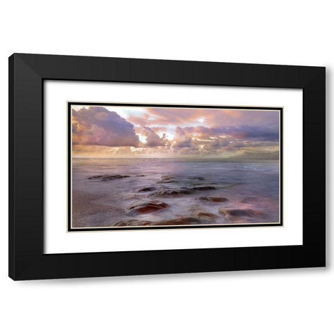 Blue Way Black Modern Wood Framed Art Print with Double Matting by Calascibetta, Mike