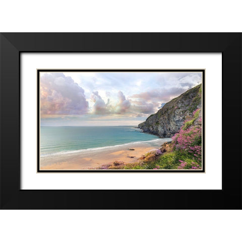 Cliffs of Time Black Modern Wood Framed Art Print with Double Matting by Calascibetta, Mike