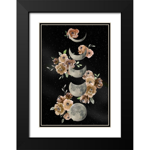 Bohemian Lunar Black Modern Wood Framed Art Print with Double Matting by Santiago, Daniela