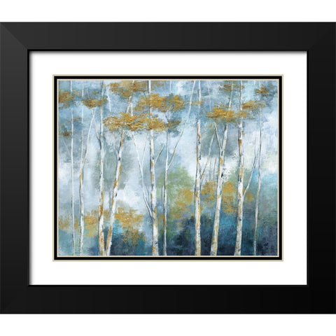 Indigo Forest Black Modern Wood Framed Art Print with Double Matting by Nan