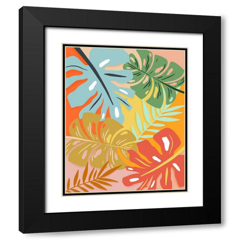 Tropical Foliage I Black Modern Wood Framed Art Print with Double Matting by Carpentieri, Natalie