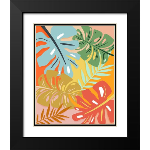 Tropical Foliage I Black Modern Wood Framed Art Print with Double Matting by Carpentieri, Natalie