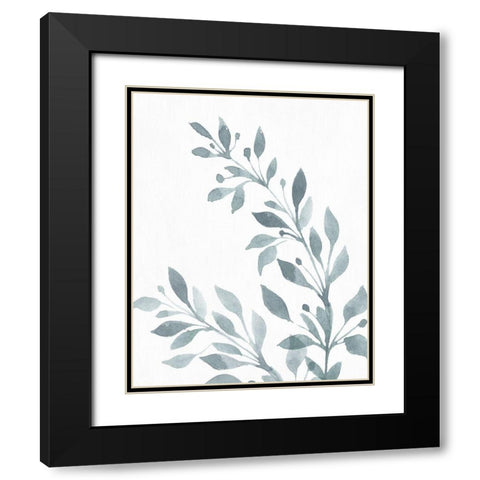 Blue Botanical Wash I Black Modern Wood Framed Art Print with Double Matting by Knutsen, Conrad