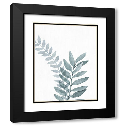 Blue Botanical Wash II Black Modern Wood Framed Art Print with Double Matting by Knutsen, Conrad