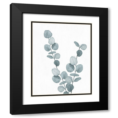 Blue Botanical Wash III Black Modern Wood Framed Art Print with Double Matting by Knutsen, Conrad