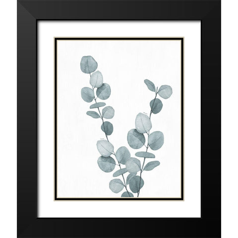 Blue Botanical Wash III Black Modern Wood Framed Art Print with Double Matting by Knutsen, Conrad