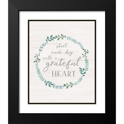 Start Each Day Black Modern Wood Framed Art Print with Double Matting by Carpentieri, Natalie