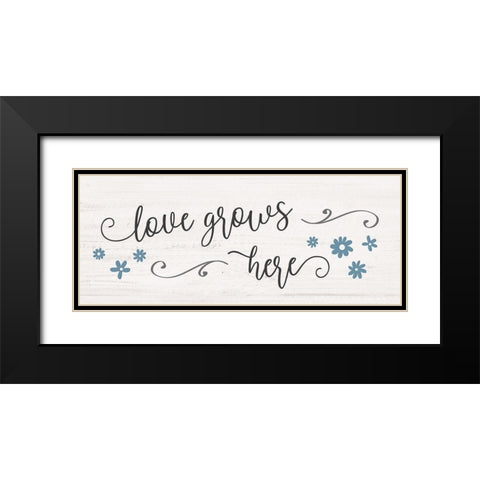 Love Grows Here Black Modern Wood Framed Art Print with Double Matting by Carpentieri, Natalie