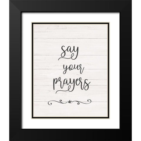 Say Your Prayers Black Modern Wood Framed Art Print with Double Matting by Carpentieri, Natalie