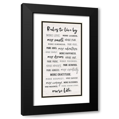 Rules to Live By Black Modern Wood Framed Art Print with Double Matting by Carpentieri, Natalie