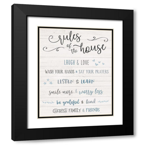 Rules of the House Black Modern Wood Framed Art Print with Double Matting by Carpentieri, Natalie