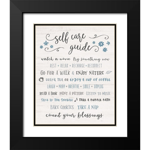 Guide to Self Care Black Modern Wood Framed Art Print with Double Matting by Carpentieri, Natalie