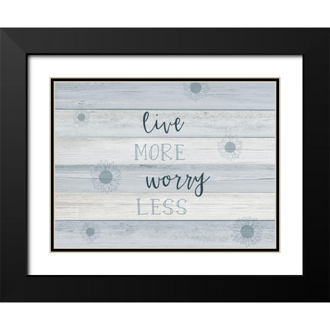 Live More Black Modern Wood Framed Art Print with Double Matting by CAD Designs