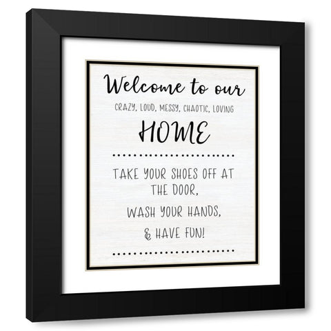 Welcome to Our Home Black Modern Wood Framed Art Print with Double Matting by CAD Designs