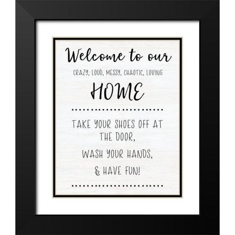 Welcome to Our Home Black Modern Wood Framed Art Print with Double Matting by CAD Designs
