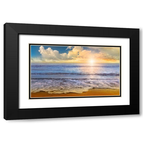 Mirade Beach Black Modern Wood Framed Art Print with Double Matting by Calascibetta, Mike