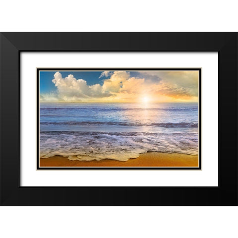 Mirade Beach Black Modern Wood Framed Art Print with Double Matting by Calascibetta, Mike