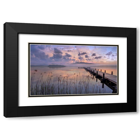 Purple Haze Black Modern Wood Framed Art Print with Double Matting by Calascibetta, Mike