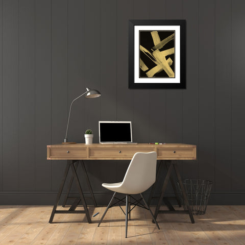 Gold Magic II Black Modern Wood Framed Art Print with Double Matting by Jill, Susan