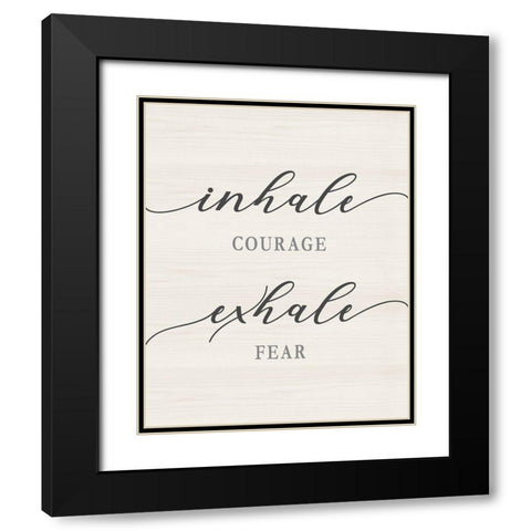 Exhale Fear Black Modern Wood Framed Art Print with Double Matting by CAD Designs