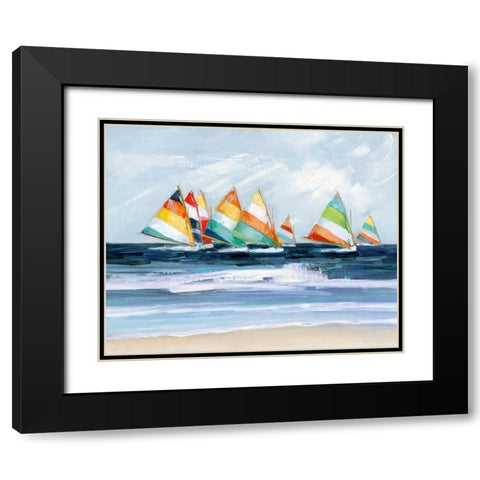 Summer Regatta Black Modern Wood Framed Art Print with Double Matting by Swatland, Sally