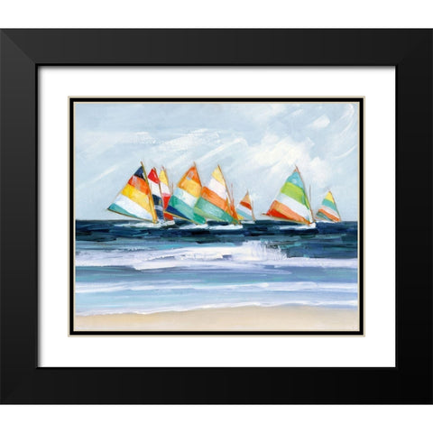 Summer Regatta Black Modern Wood Framed Art Print with Double Matting by Swatland, Sally