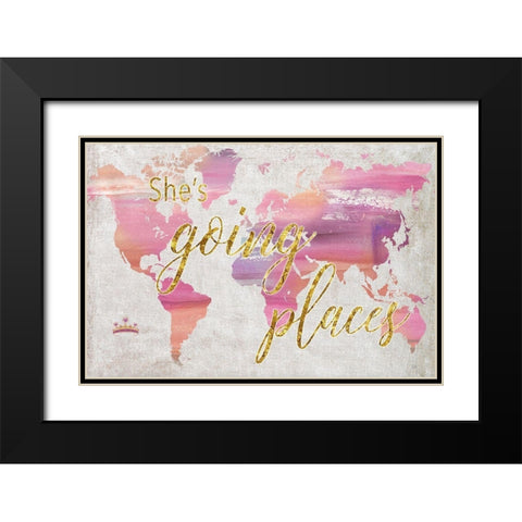 Shes Going Places Black Modern Wood Framed Art Print with Double Matting by Nan