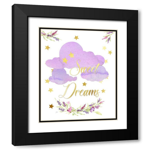 Sweet Dreams Black Modern Wood Framed Art Print with Double Matting by Nan